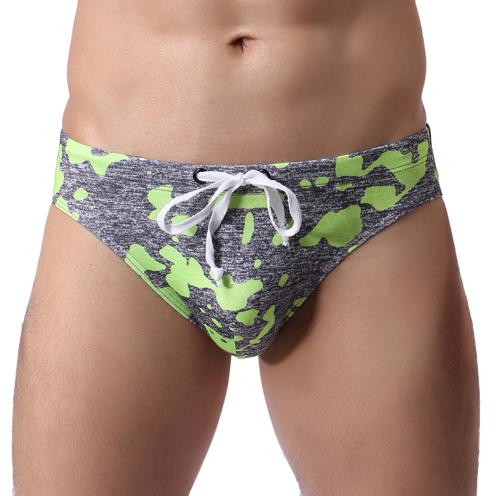 Men Camouflage Swimwear Swimming Pants Briefs Shorts Boxers Underwear 