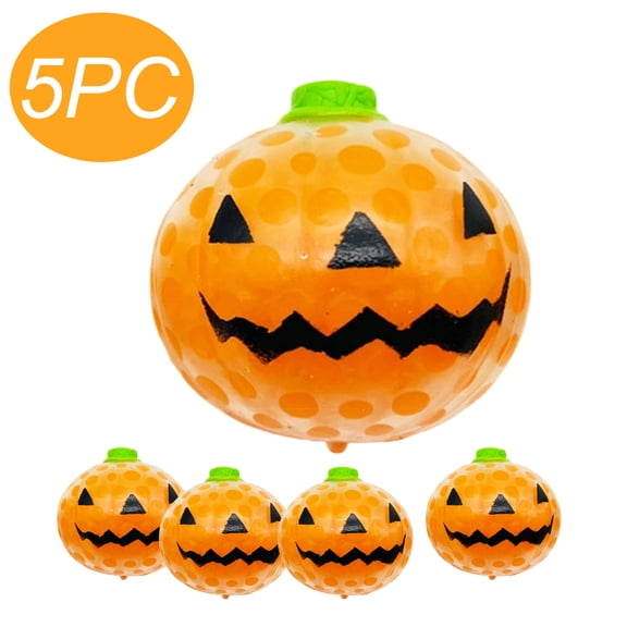 5PC Halloween Pumpkin Stress Relief Ball Fidget Toys Gifts Soft Cute Finger Stress Ball Stress Ball adult toys For Halloween Party Favors Gifts Toys
