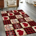 thumbnail image 4 of Area Rug for Living Room, Red Plaid Valentine's Day Non-Slip Indoor Large Carpet for Bedroom/Dining Room, Checkered Farmhouse Valentines Washable Low-Profile Floor Mat Runner Rugs - 3 x 5 Ft, 4 of 7