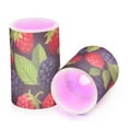 thumbnail image 2 of Strawberry and Blackberry Fruit Flickering Flameless LED Candles set of 2 Battery Operated 18-Key Remotes Timer Halloween Fall Decor D3''xH4''5'', 2 of 7