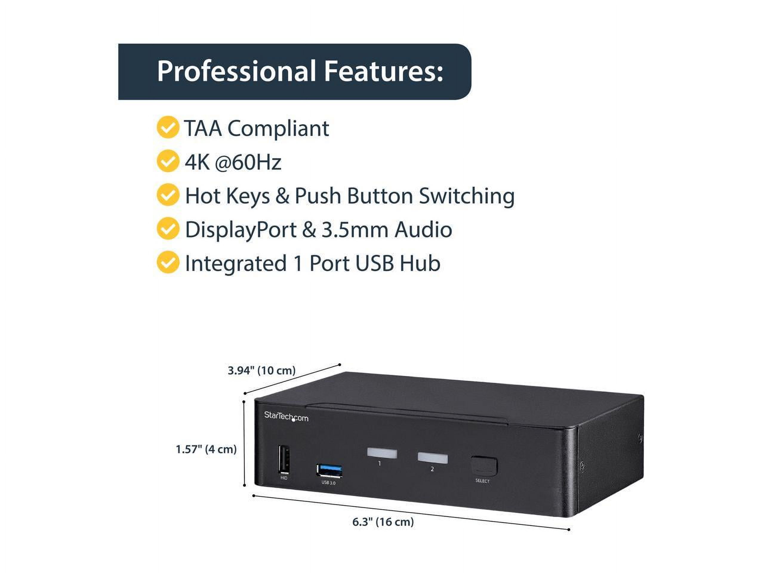 StarTech SV231DPU34K ポートDisplayPort KVMスイッチ 4K対応 メーカー直送 [SV231DPU34K] 2ポートDisplayPort対応KVMスイッチ 4K