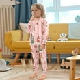 thumbnail image 4 of FORMRS Long Sleeve Top and Pants Pajama Set for Niños 2-Piece Sleepwear, Sizes 18M-8Y, White Gingerbread Houses, 4 of 6