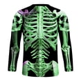 thumbnail image 5 of ZXLBBD Mens T Shirts Halloween Skeleton Print Long Sleeve Graphic Tee Crew Neck Slim Fit Theme Party T Shirts for Man Dailywear,Green,XL, 5 of 5