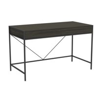 Safdie & Co. 49"L 2-Drawers Black Metal Computer Desk in Grey Wood