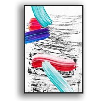IDEA4WALL Framed Canvas Wall Art for Living Room, Bedroom Colored Brush Canvas Prints for Modern Home Decoration Ready to Hang