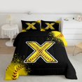 thumbnail image 2 of Manfei Baseball Print Queen Comforter Set 3 Pieces for Boys Girls, Sport Monogrammed Bedding Sets, Personalized Letter X Bedding Comforter Set, Super Cozy Room Decor, 2 of 8