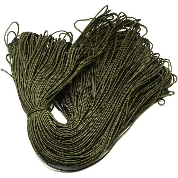 100m 2mm Parachute Rope Paracord Polyester Ropes Spandex Accessory Cord Rope Multipurpose DarkOliveGreen
