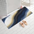 thumbnail image 2 of Blue White Gold Marble Pattern Bathroom Rugs Mat,Non Slip Microfiber Bathroom Rug,Rubber Backing,Soft Bathroom Mats for Bathroom Floor,Tub and Shower,60x24in(150x60cm), 2 of 4