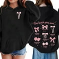 thumbnail image 2 of Confree Sweatshirts For Girls Spring Autumn Graphic Print Long Sleeve Hoodies Everyday Wear Casual Comfortable Toddler Girls Pullover Top Size 3-4 Years Black, 2 of 6