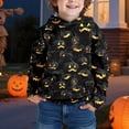 thumbnail image 2 of Gunia Pumpkin Toddler Boys Girls Halloween Sweatshirts Long Sleeve Hooded Sweatshirt Comfort Versatile Pullover Tops Fall Clothes Black 3-4 Years, 2 of 4