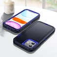 thumbnail image 4 of JTCASES for iPhone 11 Case, Shockproof Anti-drop PC Frame Anti-slip Strip Silicone Back Shell Rugged Anti-scratch for iPhone 11 (6.1" 2019) - Black+Blue, 4 of 8
