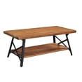 thumbnail image 4 of Zeeyh 43'' Metal Legs Rustic Coffee Table, Solid Wood Tabletop, 4 of 7