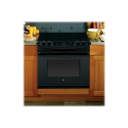 GE - 4.4 Cu. Ft. Self-Cleaning Drop-In Electric Range - Black