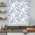 thumbnail image 4 of Navy Blue Spring Floral Semi Sheer Curtains Drapes for Living Room, Bedroom, French Doors Window 72 Inches Long, Elegant Pastoral Flowers Rod Pocket Chiffon Curtain Drapery Voile Draperies Panel, 4 of 8
