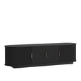 thumbnail image 6 of SESSLIFE 67" Fluted TV Stand for TVs up to 75", Modern Entertainment Center with Storage Cabinet and Sliding Tambour Doors, Curved Media Console for Living Room, Black, 6 of 7