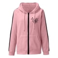 thumbnail image 3 of Rbaofujie Chandail à Capuche pour Femmes Mode Décontractée Chandails en Molleton à Capuche Imprimé Floral Rose Chandail d'Halloween, 3 of 3