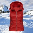 thumbnail image 2 of FINALGANG Women's Puffer Vest Winter Thermal Windproof Solid Color Coat Sleeveless Zipper Hooded Gilet For Cold Weather Outdoor Wear Versatile Top, 2 of 3
