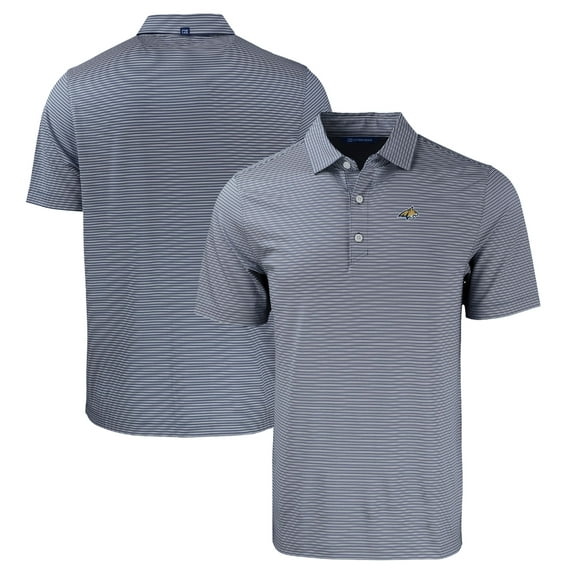 Men's Cutter & Buck Navy/White Montana State Bobcats Forge Eco Double Stripe Stretch Recycled Polo