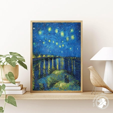 PosterArt Starry Night Over Rhone Poster, Impressionist Wall Art Print for Living Room Decor, 16x24 UNFRAMED