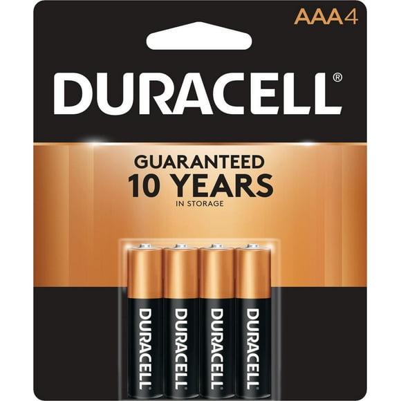 Duracell 1.5V Alkaline Coppertop AAA Batteries, 4 Pack