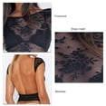 thumbnail image 4 of Top de encaje con cuello redondo de manga corta para mujer, camiseta de malla transparente corta con espalda descubierta y elegante de verano, 4 of 6