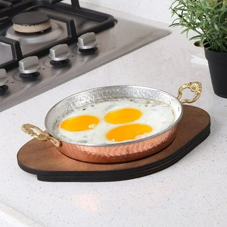 

generic Authentic Hammered Red Copper Pan Egg Fry Skillet Turkish Copper Pan Hammered Cookware Comes as a Bundle (6 7 8 Inches)