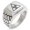 Silver, variant on Stainless Steel Biohazard Triangle Geometric Pattern Step-Down Biker Style Polished Ring