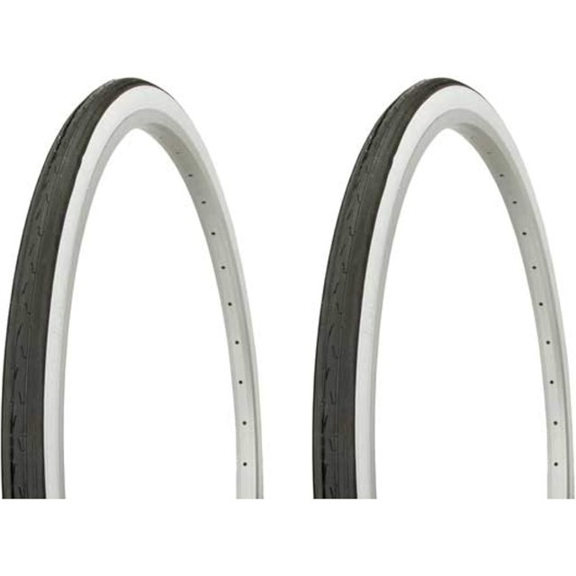 Lowrider Tire Set. 2 Tires. Two Tires Duro 26" x 1 3/8" Black/White Side Wall, Cruiser Bike Tires, Chopper Bike Wheel, Mountain Bike Tires