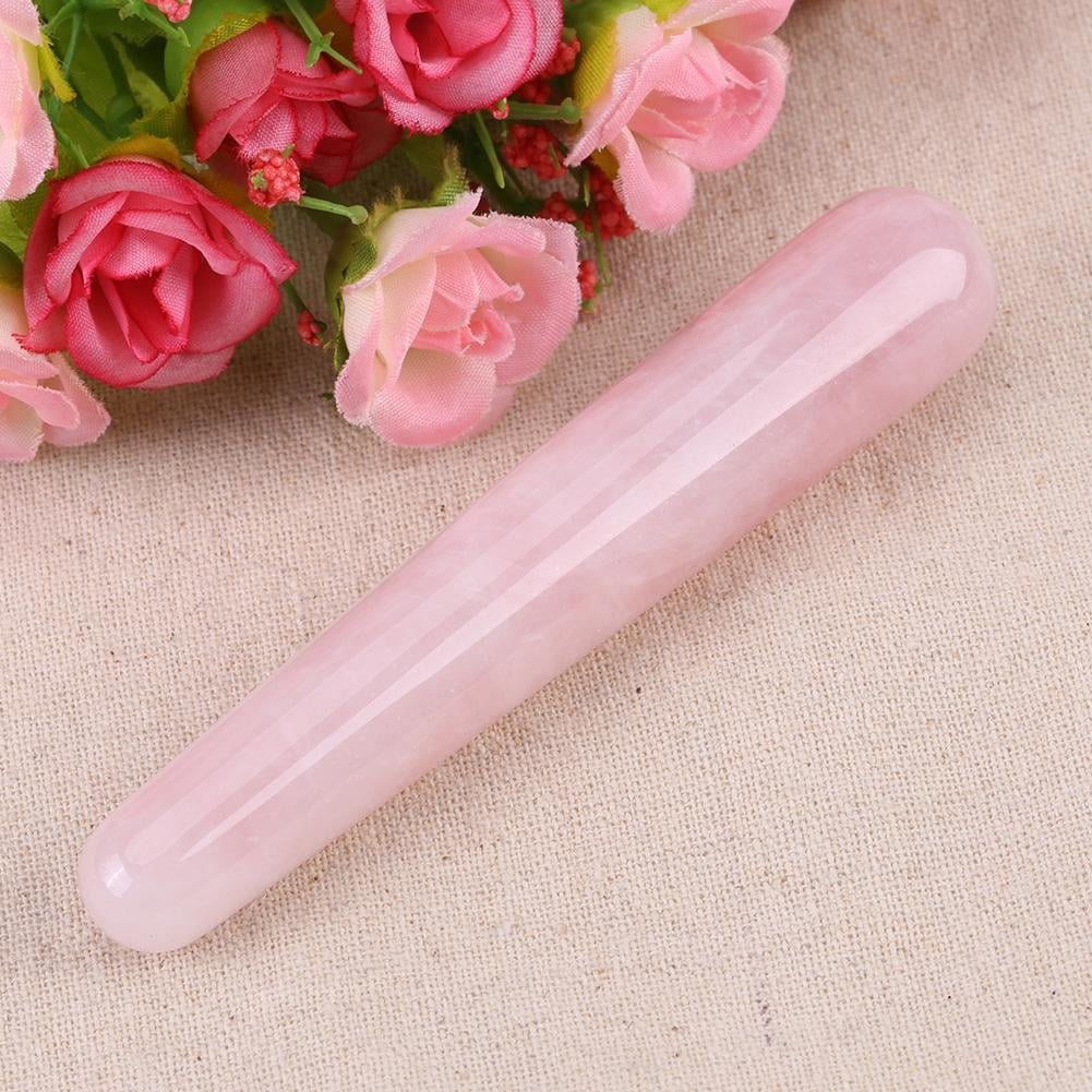 LYUMO 1pc Natural Quartz Crystal Face Massage Wand Stone Smooth Stick