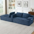 thumbnail image 4 of Miniyam L-Shaped Cloud Sectional Sofa with Deep Seat, No Assembly Required, Modular Couches Sleeper for Living Room, Bedroom, Apartment, Blue (Left Facing Chaise), 4 of 11