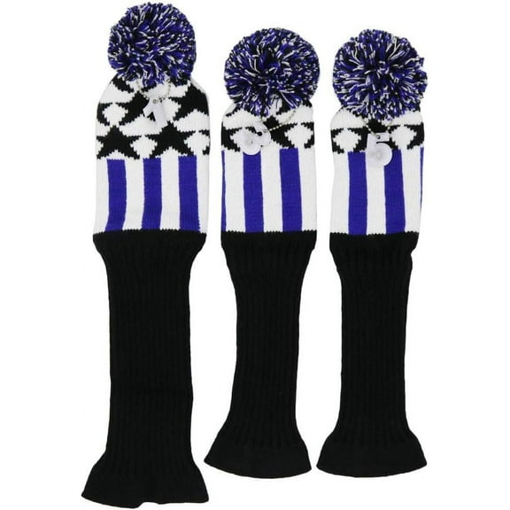 Knitted Golf Club Head Covers for Driver and Fairway Woods Headcovers Set (pack of 3)