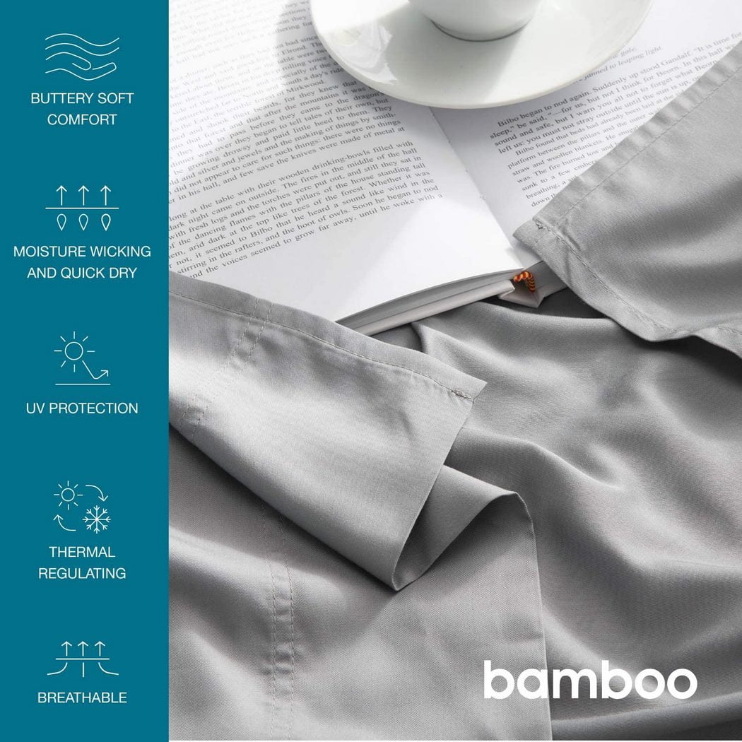 Bibb Home 300tc Rayon from Bamboo Viscose 4 Pc Sheet Set - 4 Colors - White - Queen
