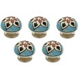 thumbnail image 1 of Mascot Hardware CK336-5 1,62 Po Fleur Bleu & Multicolore Armoire Bouton&44; Pack de 5, 1 of 1