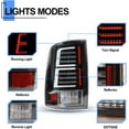 thumbnail image 5 of Winjet Full LED Tail Lights for 2009-2018 Dodge Ram 1500 2500 3500 /2019-2023 Ram 1500 Classic Sequential DRL Turn Signal Light Automotive Brake Lamps Replacement-Glossy Black/Clear, 5 of 9