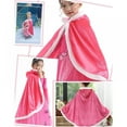 thumbnail image 6 of Esho 2-9Y Children Christmas Costumes Princess Cloak, Kids Xmas Santa Claus Velvet Hooded Cape Robe, Toddler Girls Boys Party Masquerade Capes Dress up for Halloween Christmas Carnival, 6 of 7