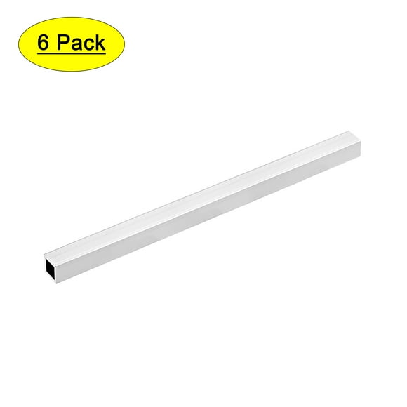 Unique Bargains 6063 Aluminum Square Tube 12mmx12mmx1mm Wall Thickness 200mm Length Seamless Straight Tubing 6 Pcs