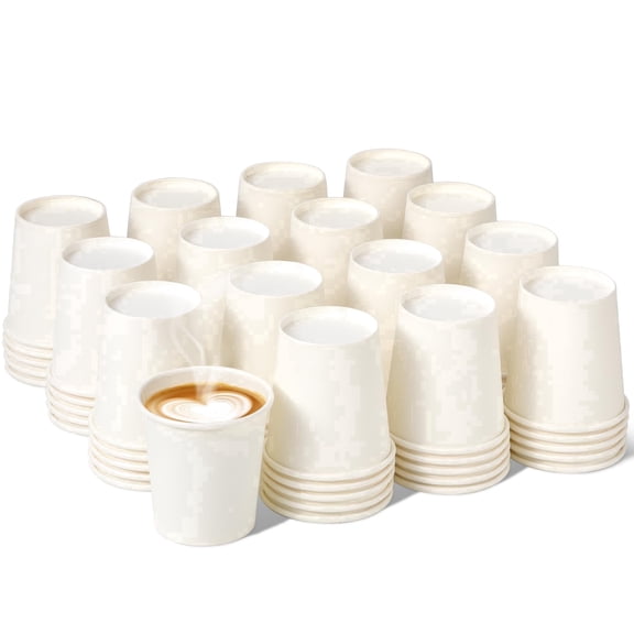 Fit Meal Prep 1000 Pack 8 oz Disposable Paper Coffee Cups, Premium White Hot Cups for Hot/Cold Beverage, Durable Thickened Paper Cup Bulk for Party, Office, Bussines, Home, Bistros, Events