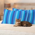Blue Ombre Striped Outdoor Waterproof Pillow Covers, Modern Abstract ...