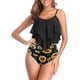 thumbnail image 3 of Lucakuins Traje de baño Switmsuit Bikini Set para mujer Trajes de baño de una pieza Top Ruffled Racerback con parte inferior de talle alto Tankini Set Lucakuins moda, 3 of 5