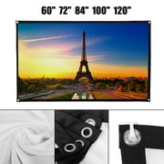 120"/100"/84"/72"/60" 16:9 High Contrast Collapsible 4K Portable Foldable Movie Manual Projector Screen Projection HD Home Film Theater Christmas Party Movie Cinema FOR WORLD CUP