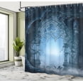 thumbnail image 4 of Ambesonne Scenery Shower Curtain, Foggy Palace, 69"Wx75"L, Navy Blue and Grey, 4 of 4