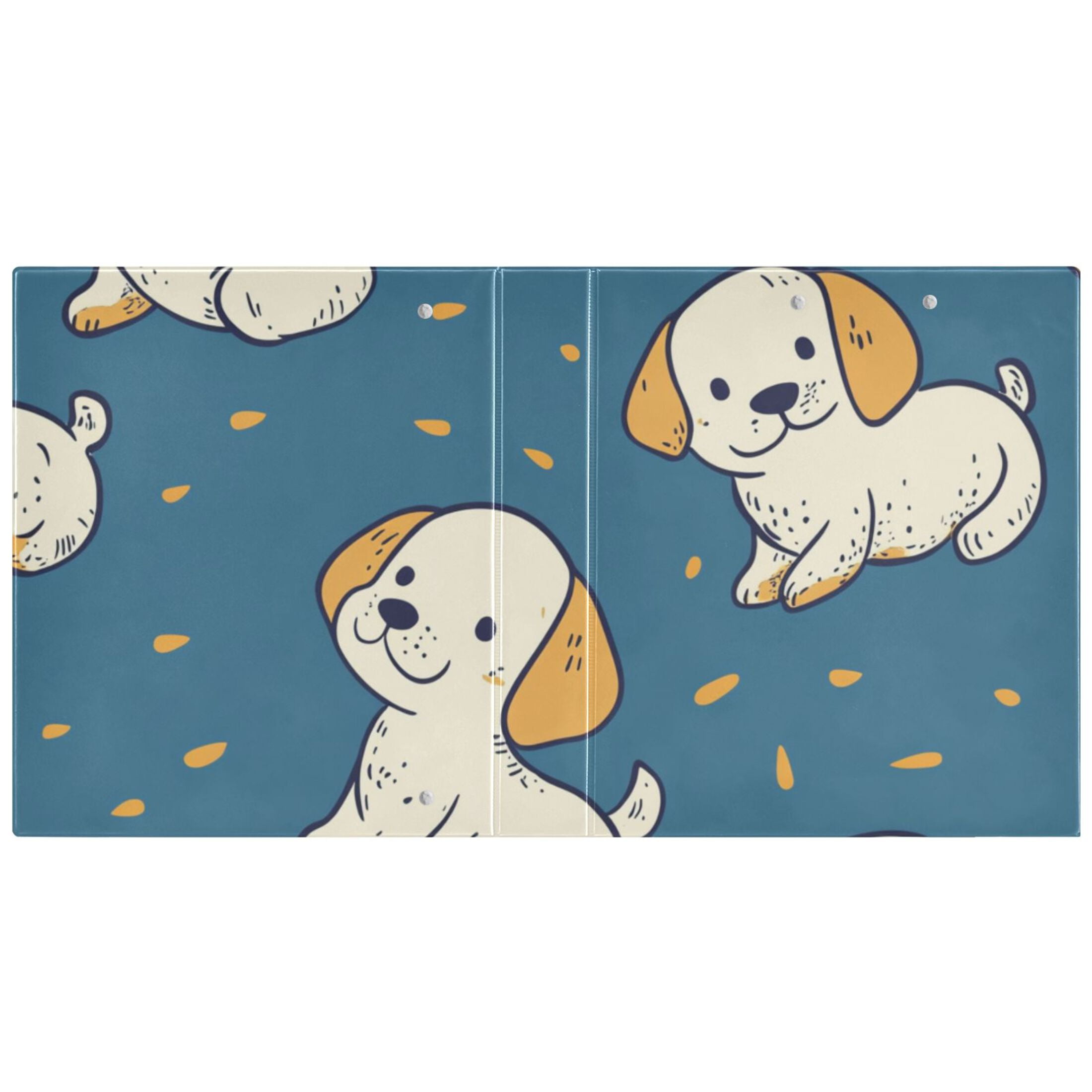 Playing Dogs 3 Ring Binders 1.5 inch Hardcover File Folders with Interior Pockets A4 Size Organizer for School Office Hospital