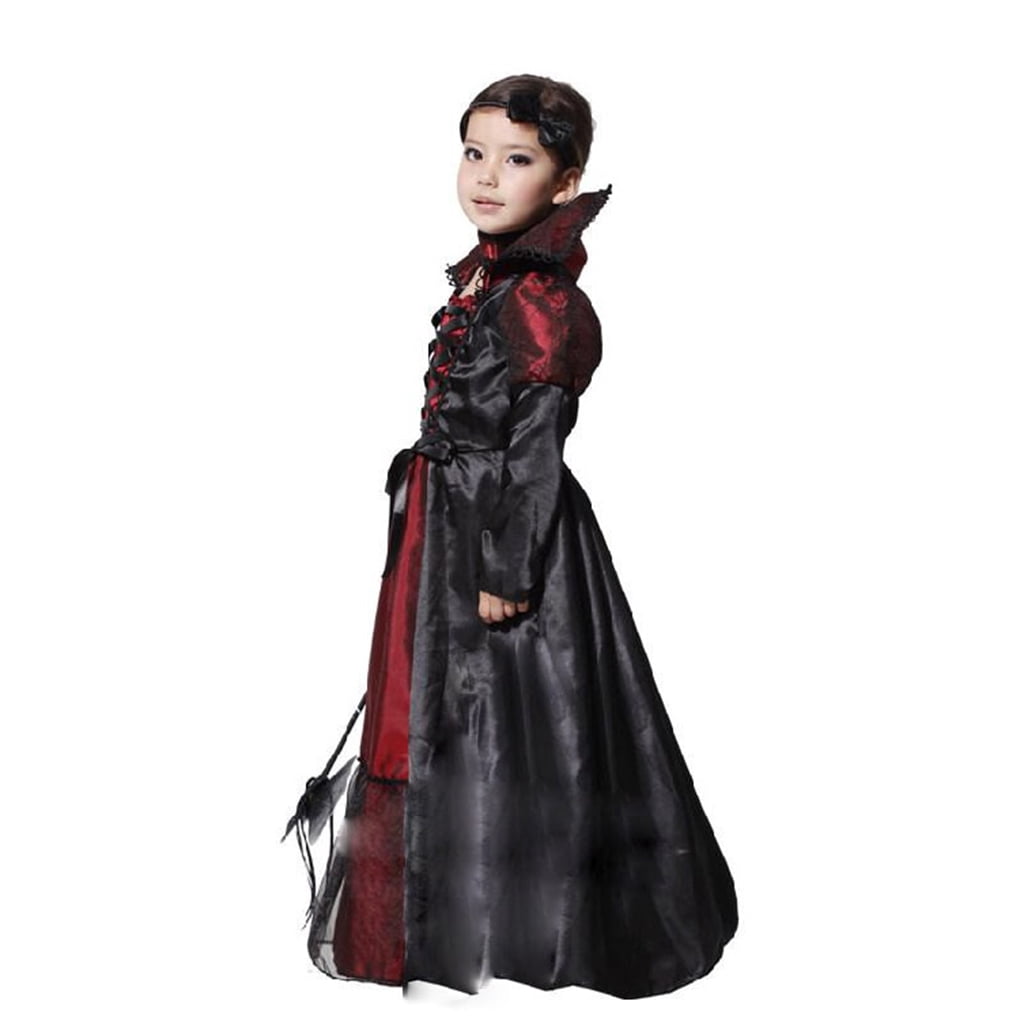 Robe De Vampire Pour Fille – Style Gothique Victorien Noir Et Rouge – Parfaite Pour Halloween Et Carnaval - 4