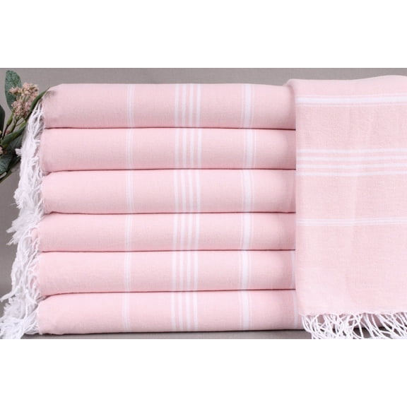 Custom Beach Towel, Turkish Towels Beach, Light Pink Towel, Striped Towel, 40x71 Inches Wedding Anniversary Gift for Couple,