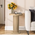 thumbnail image 7 of Small Round Pedestal Side Table, Drink Table for Small Spaces, Modern Accent Table, Wood Color, 7 of 7