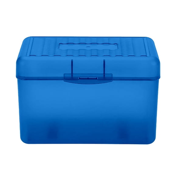 PPKVUFD 3x5 Index Card Organizer, Plastic Index Card Box for Flash, Note, and Recipe Cards, Flashcards Study Cards File Box, 250 Card Capacity, Blue