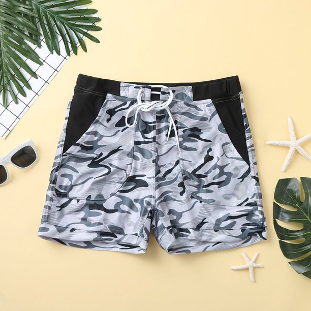 Augper Men's Swimwear Running Surfing Sports Beach Camouflage Shorts Trunks Board Pants