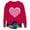 Red, variant on Inverlee Valentines Day Sweatshirt Women Cute Love Heart Graphic Sweatshirts Soft Pullover Sweater Tops Round Neck Dressy Casual Valentine's Day Gifts