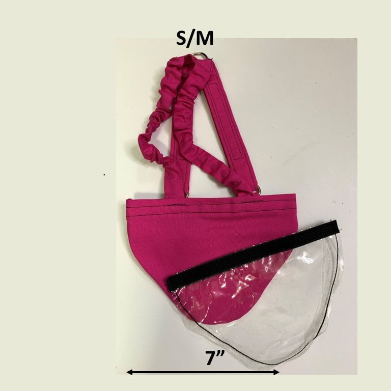 Hen Holster Bird Diaper/Harness (Made in USA) with Removable Vinyl Liner Size: S/M (smaller breeds) Color: Flamingo Pink Style: Bikini bottom