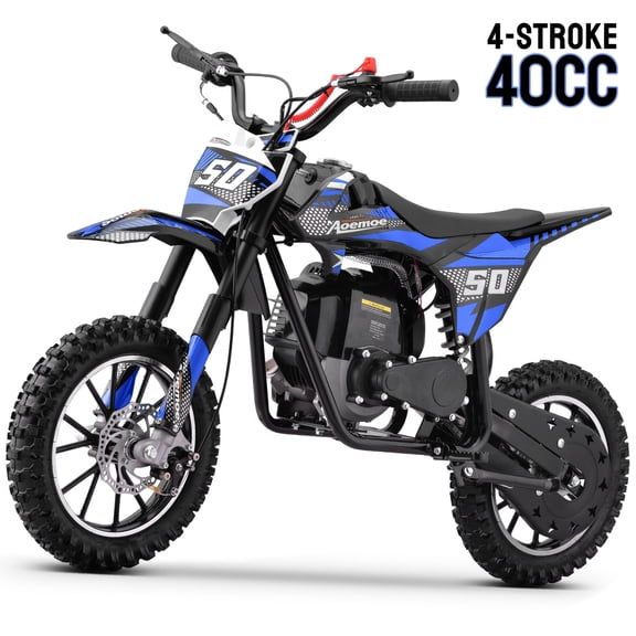 Aoemoe Gas Dirt Bike, 40cc 4-Stroke Gas Powered Kids Off Road Motorcycle (Model-DB4S004) with Off-Road Tire, Suspensions, Disc Brakes, Max Load 165Lbs, Up to 25Mph, NO OIL MIX REQUIRED